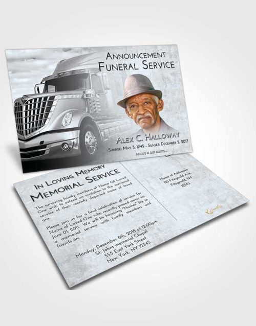 Funeral Announcement Card Template Freedom Trucker Hours