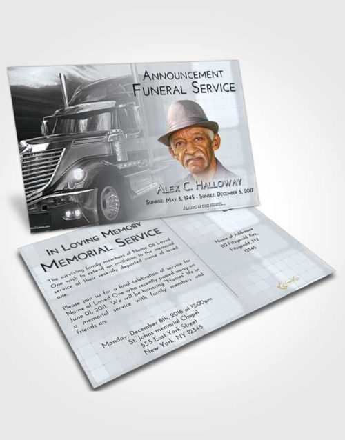 Funeral Announcement Card Template Freedom Trucker Life