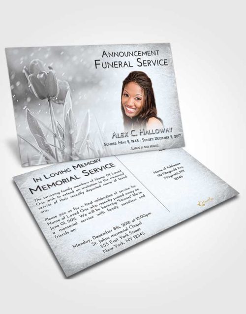 Funeral Announcement Card Template Freedom Tulip Whisper