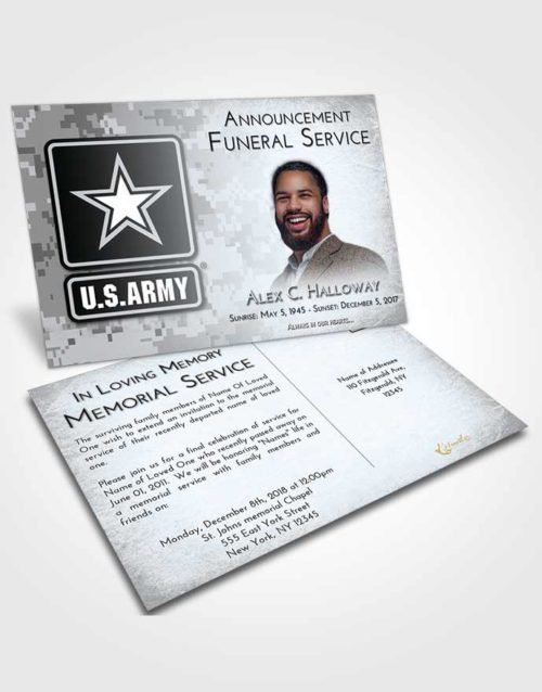 Funeral Announcement Card Template Freedom United States Army