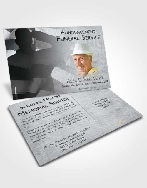 Funeral Announcement Card Template Freedom Veterans Honor