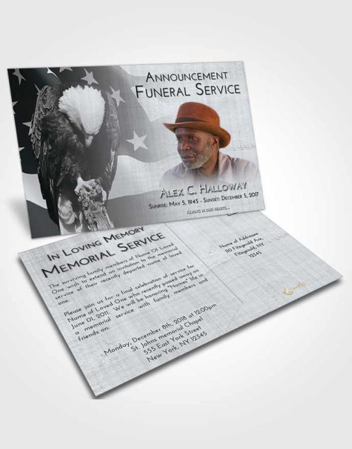 Funeral Announcement Card Template Freedom Veterans Journey