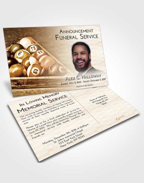 Funeral Announcement Card Template Golden Billiards Love