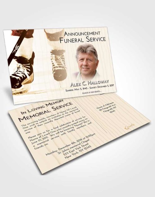 Funeral Announcement Card Template Golden Hockey Pride