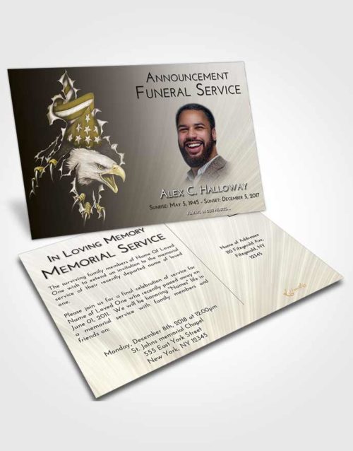 Funeral Announcement Card Template Harmony American Motorcycle
