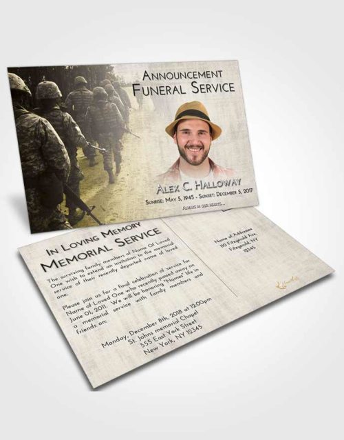 Funeral Announcement Card Template Harmony Army March