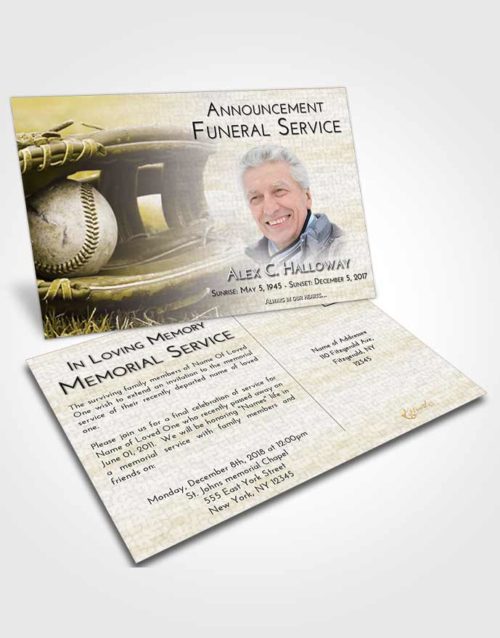 Funeral Announcement Card Template Harmony Baseball Tranquility
