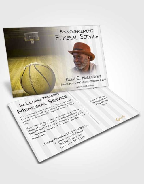 Funeral Announcement Card Template Harmony Basketball Dreams
