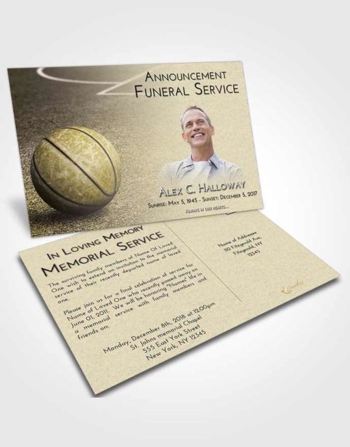Funeral Announcement Card Template Harmony Basketball Love