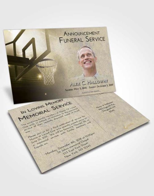 Funeral Announcement Card Template Harmony Basketball Pride