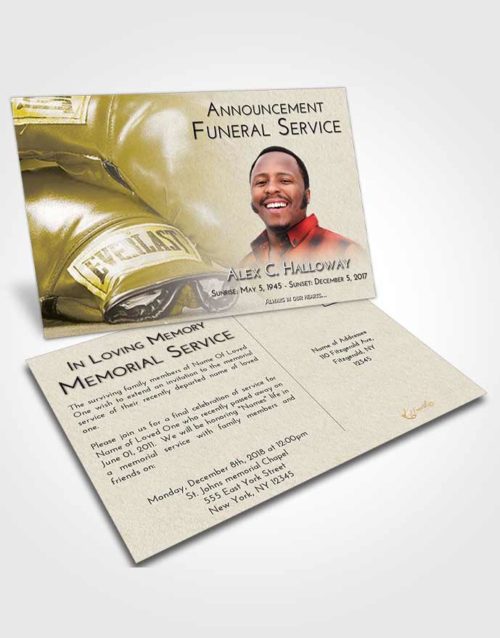 Funeral Announcement Card Template Harmony Boxing Everlast