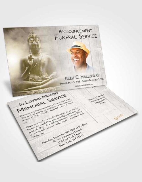 Funeral Announcement Card Template Harmony Buddha Desire