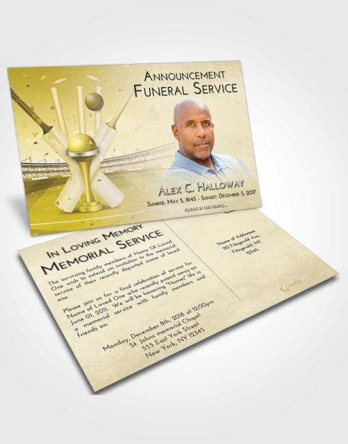 Funeral Announcement Card Template Harmony Cricket Honor