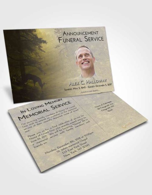 Funeral Announcement Card Template Harmony Deer Hunt