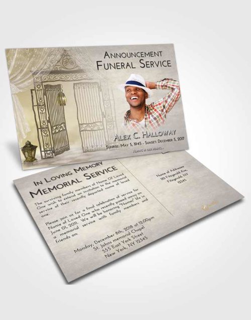 Funeral Announcement Card Template Harmony Dreamy Gates to Heaven
