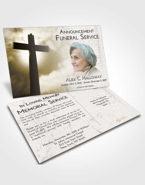 Funeral Announcement Card Template Harmony Faith in the Cross