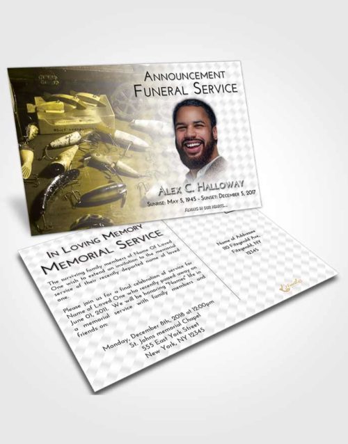 Funeral Announcement Card Template Harmony Fishing Honor