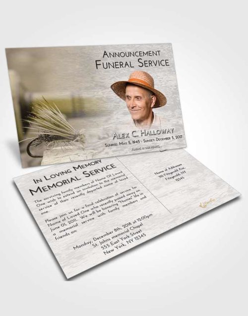 Funeral Announcement Card Template Harmony Fishing Serenity
