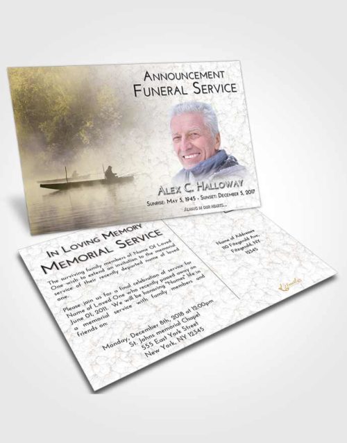 Funeral Announcement Card Template Harmony Fishing Tranquility