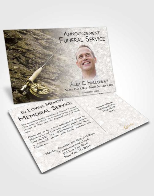 Funeral Announcement Card Template Harmony Fishing on the Rocks