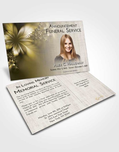 Funeral Announcement Card Template Harmony Floral Lust