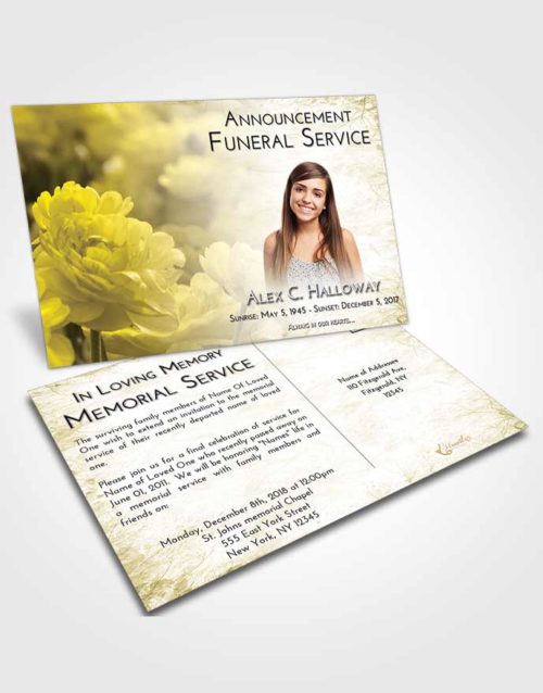 Funeral Announcement Card Template Harmony Floral Paradise