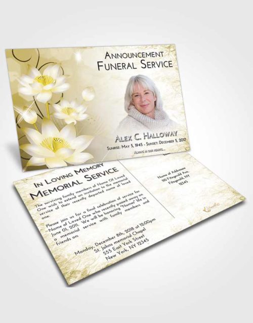 Funeral Announcement Card Template Harmony Floral Peace