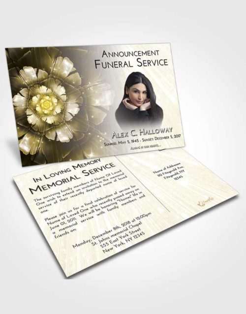 Funeral Announcement Card Template Harmony Floral Secret