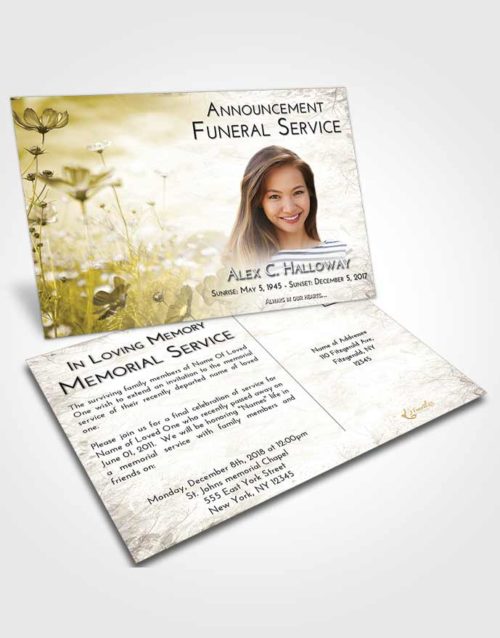 Funeral Announcement Card Template Harmony Floral Whispers