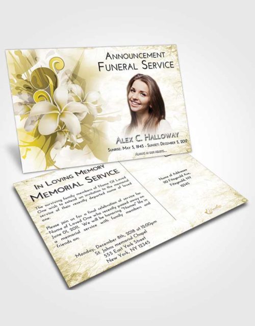 Funeral Announcement Card Template Harmony Floral Wish