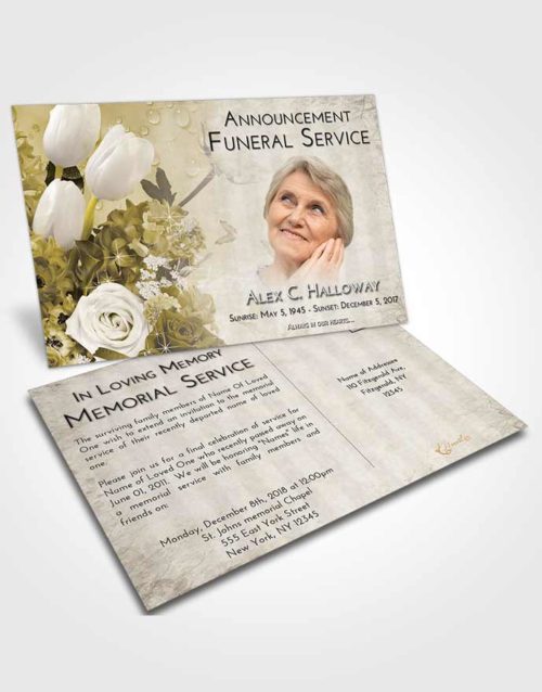 Funeral Announcement Card Template Harmony Floral Wonderland