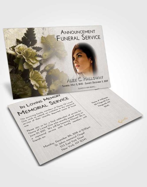 Funeral Announcement Card Template Harmony Flower Magic