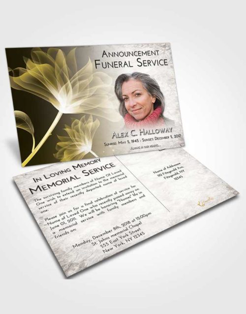 Funeral Announcement Card Template Harmony Flower Peace