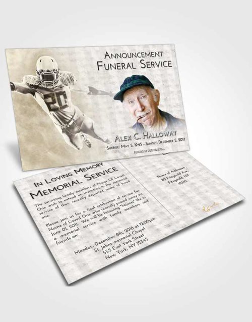 Funeral Announcement Card Template Harmony Football Honor