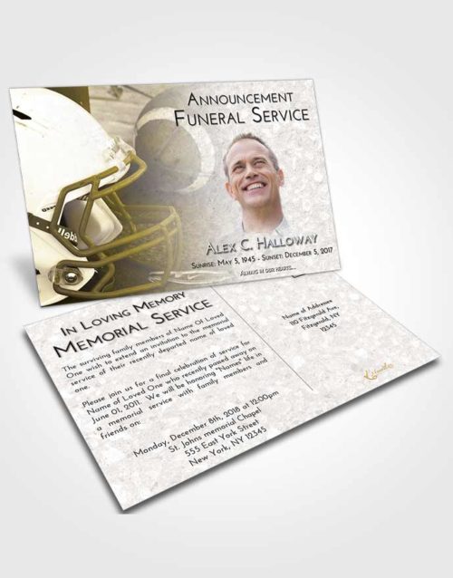 Funeral Announcement Card Template Harmony Football Party