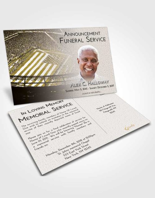 Funeral Announcement Card Template Harmony Football Stadium