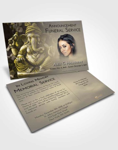 Funeral Announcement Card Template Harmony Ganesha Surprise