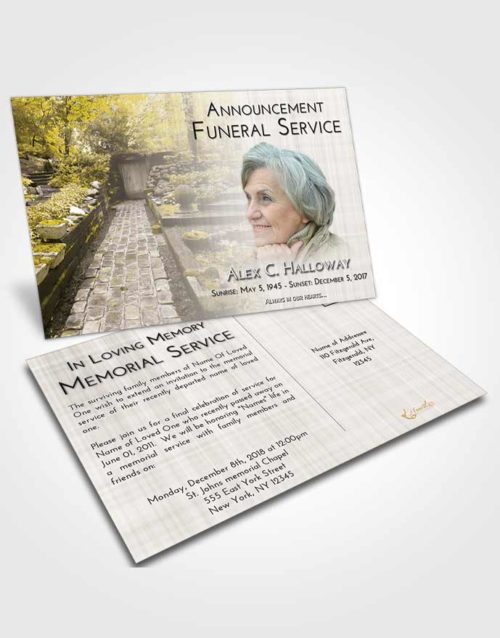 Funeral Announcement Card Template Harmony Gardening Desire
