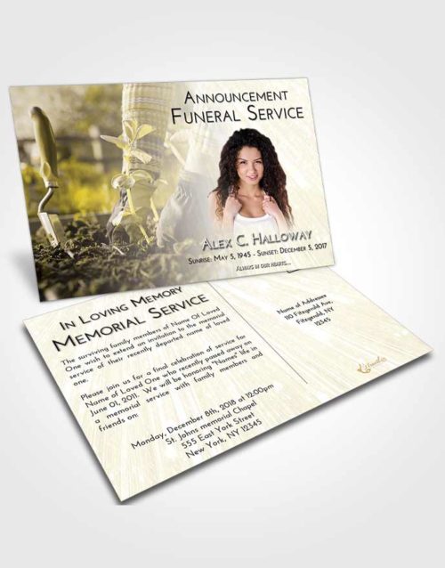 Funeral Announcement Card Template Harmony Gardening Star