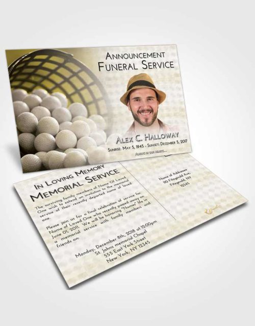 Funeral Announcement Card Template Harmony Golf Tranquility