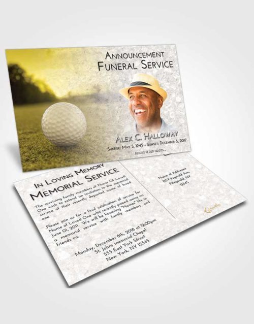 Funeral Announcement Card Template Harmony Golfing Honor