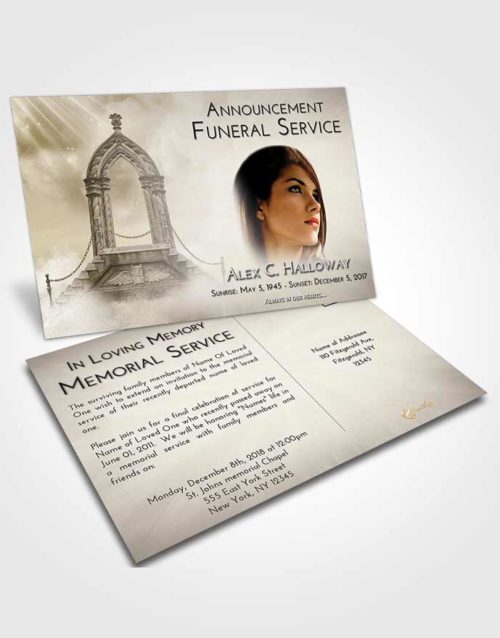 Funeral Announcement Card Template Harmony Heavens Path