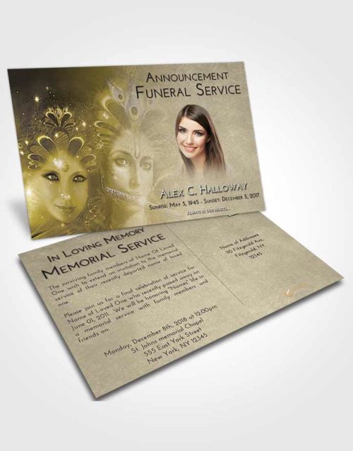 Funeral Announcement Card Template Harmony Hindu Desire