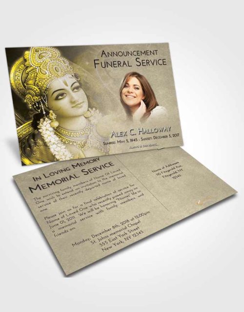 Funeral Announcement Card Template Harmony Hindu Majesty