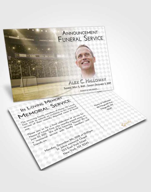 Funeral Announcement Card Template Harmony Hockey Love