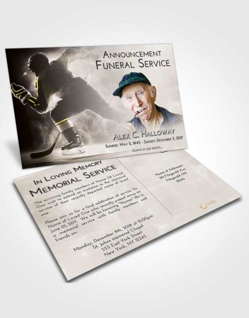 Funeral Announcement Card Template Harmony Hockey Paradise