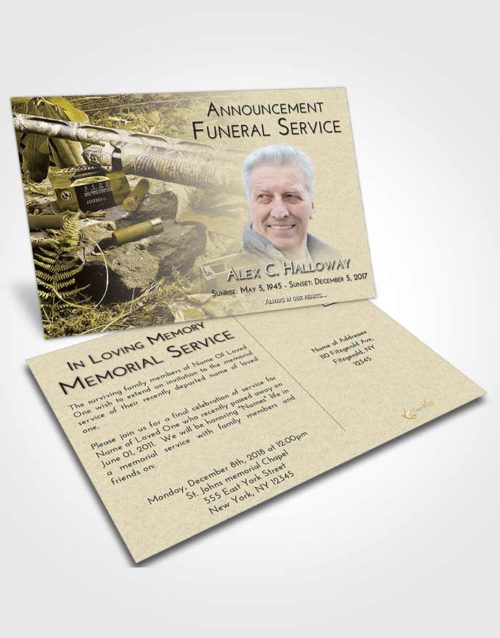 Funeral Announcement Card Template Harmony Hunters Life