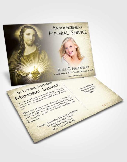 Funeral Announcement Card Template Harmony Jesus Christ