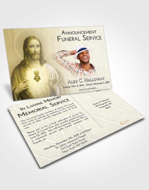 Funeral Announcement Card Template Harmony Jesus Love