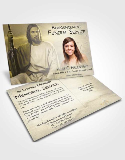 Funeral Announcement Card Template Harmony Jesus Prayers